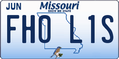 MO license plate FH0L1S