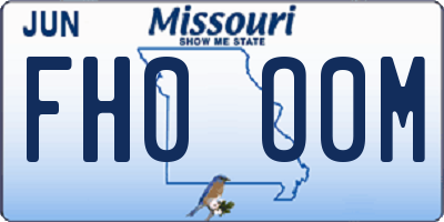 MO license plate FH0O0M