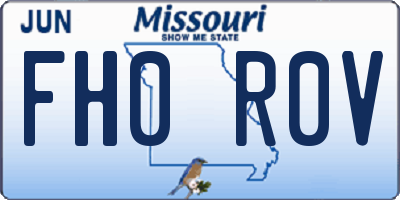 MO license plate FH0R0V