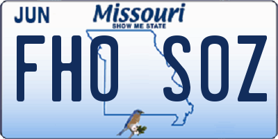 MO license plate FH0S0Z