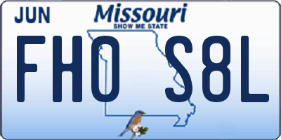 MO license plate FH0S8L