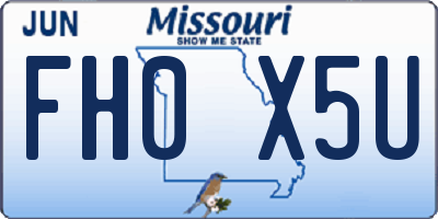 MO license plate FH0X5U