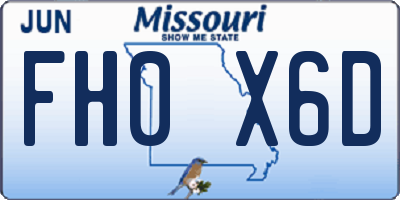 MO license plate FH0X6D