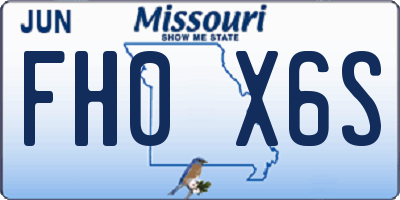 MO license plate FH0X6S