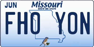 MO license plate FH0Y0N