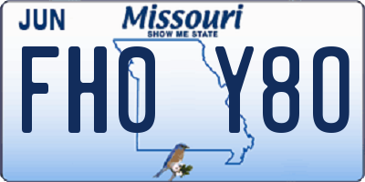 MO license plate FH0Y8O