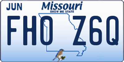 MO license plate FH0Z6Q