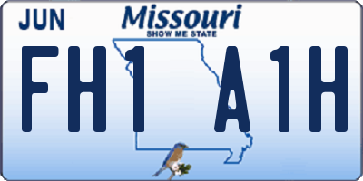 MO license plate FH1A1H