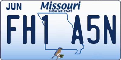 MO license plate FH1A5N