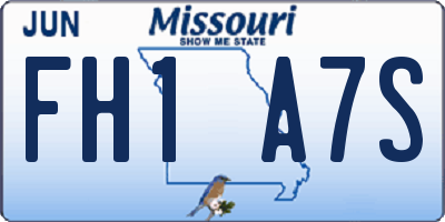 MO license plate FH1A7S