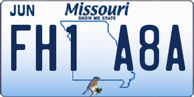 MO license plate FH1A8A