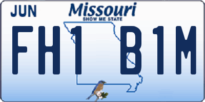MO license plate FH1B1M