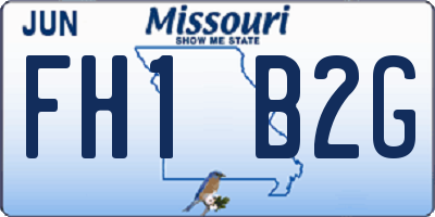 MO license plate FH1B2G