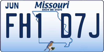 MO license plate FH1D7J