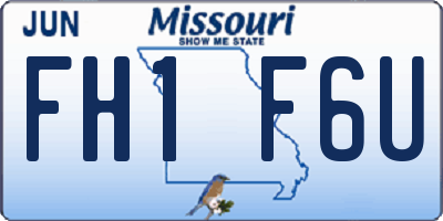 MO license plate FH1F6U