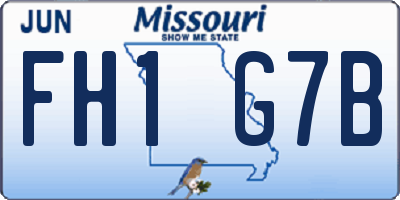 MO license plate FH1G7B