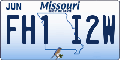 MO license plate FH1I2W