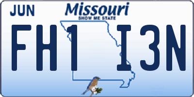 MO license plate FH1I3N