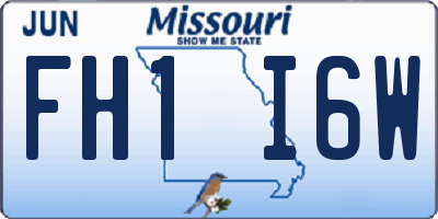 MO license plate FH1I6W