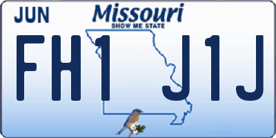MO license plate FH1J1J