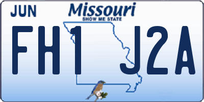 MO license plate FH1J2A