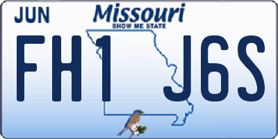 MO license plate FH1J6S