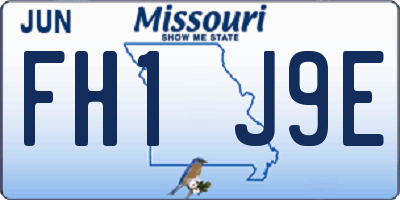 MO license plate FH1J9E