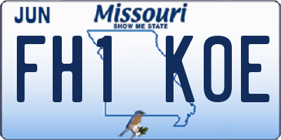 MO license plate FH1K0E