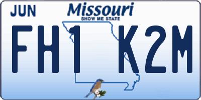 MO license plate FH1K2M