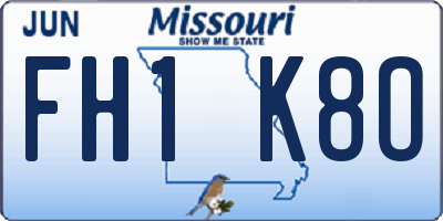 MO license plate FH1K8O
