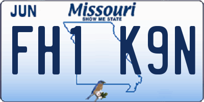 MO license plate FH1K9N