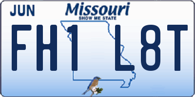 MO license plate FH1L8T