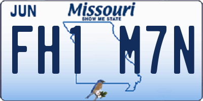 MO license plate FH1M7N