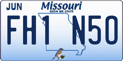 MO license plate FH1N5O