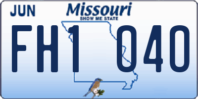 MO license plate FH1O4O