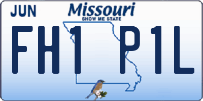 MO license plate FH1P1L