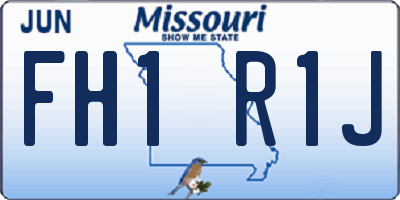 MO license plate FH1R1J