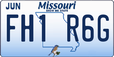 MO license plate FH1R6G