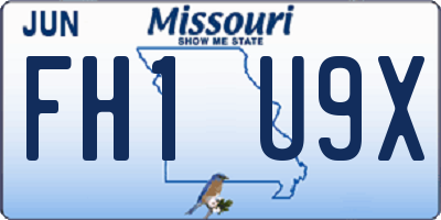 MO license plate FH1U9X