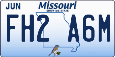 MO license plate FH2A6M