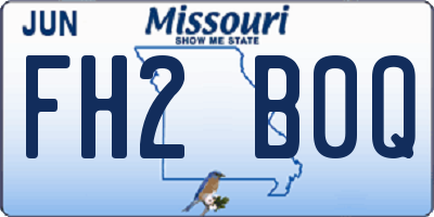 MO license plate FH2B0Q