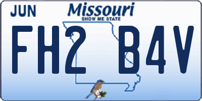 MO license plate FH2B4V