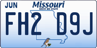 MO license plate FH2D9J