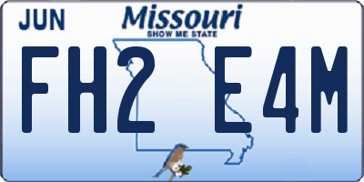 MO license plate FH2E4M