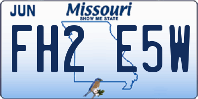 MO license plate FH2E5W