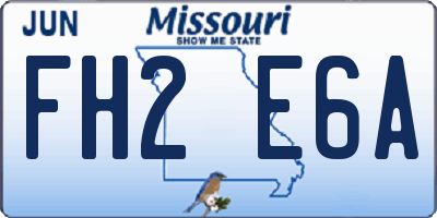 MO license plate FH2E6A