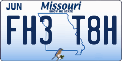 MO license plate FH3T8H