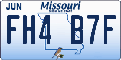 MO license plate FH4B7F