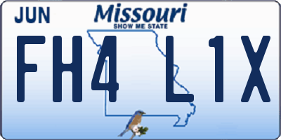 MO license plate FH4L1X