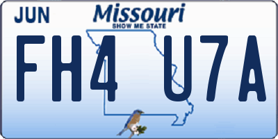 MO license plate FH4U7A